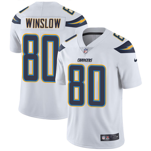 Nike Chargers #80 Kellen Winslow White Men's Stitched NFL Vapor Untouchable Limited Jersey - Click Image to Close